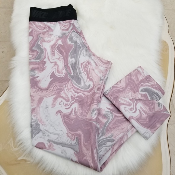 Nike Pink and White Swirl Leggings - Picture 2 of 7